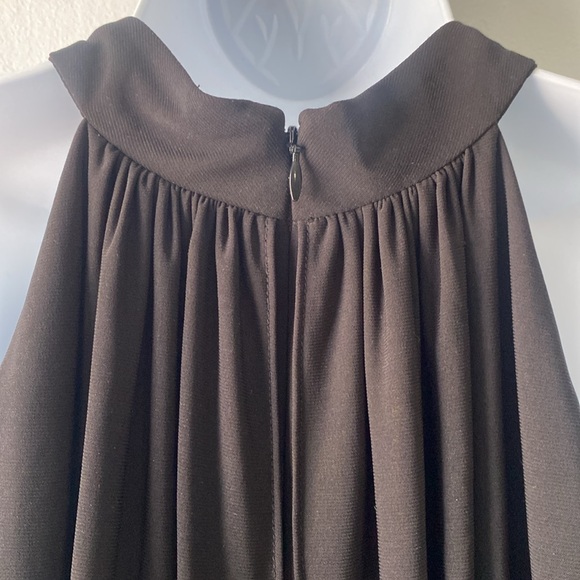 Vince Camuto Black Sequin Sleeveless Cocktail Dress Size 10 Blouson Halter - Picture 8 of 14